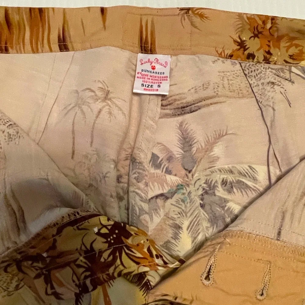 Lucky brand drawstring pants in vintage inspired island print - Picture 10 of 11